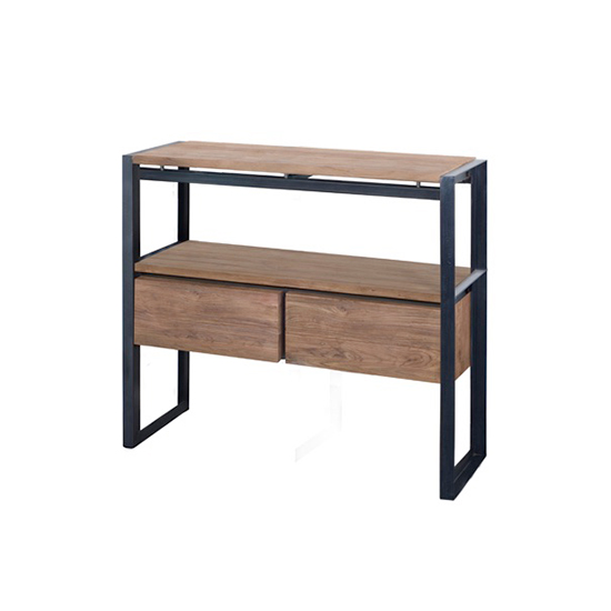 sofa table with shelves